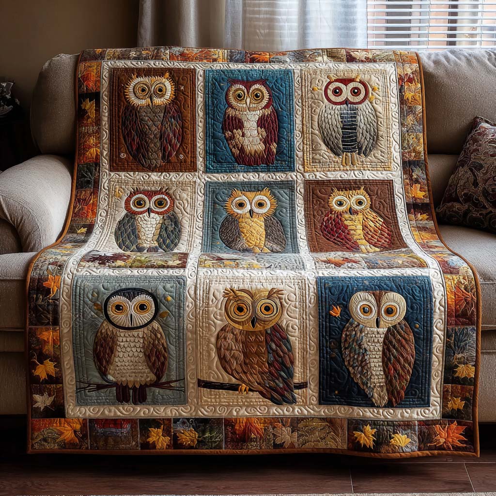 Tree Perch Owl Quilted Blanket - Baby (30" x 40") - Pack 1