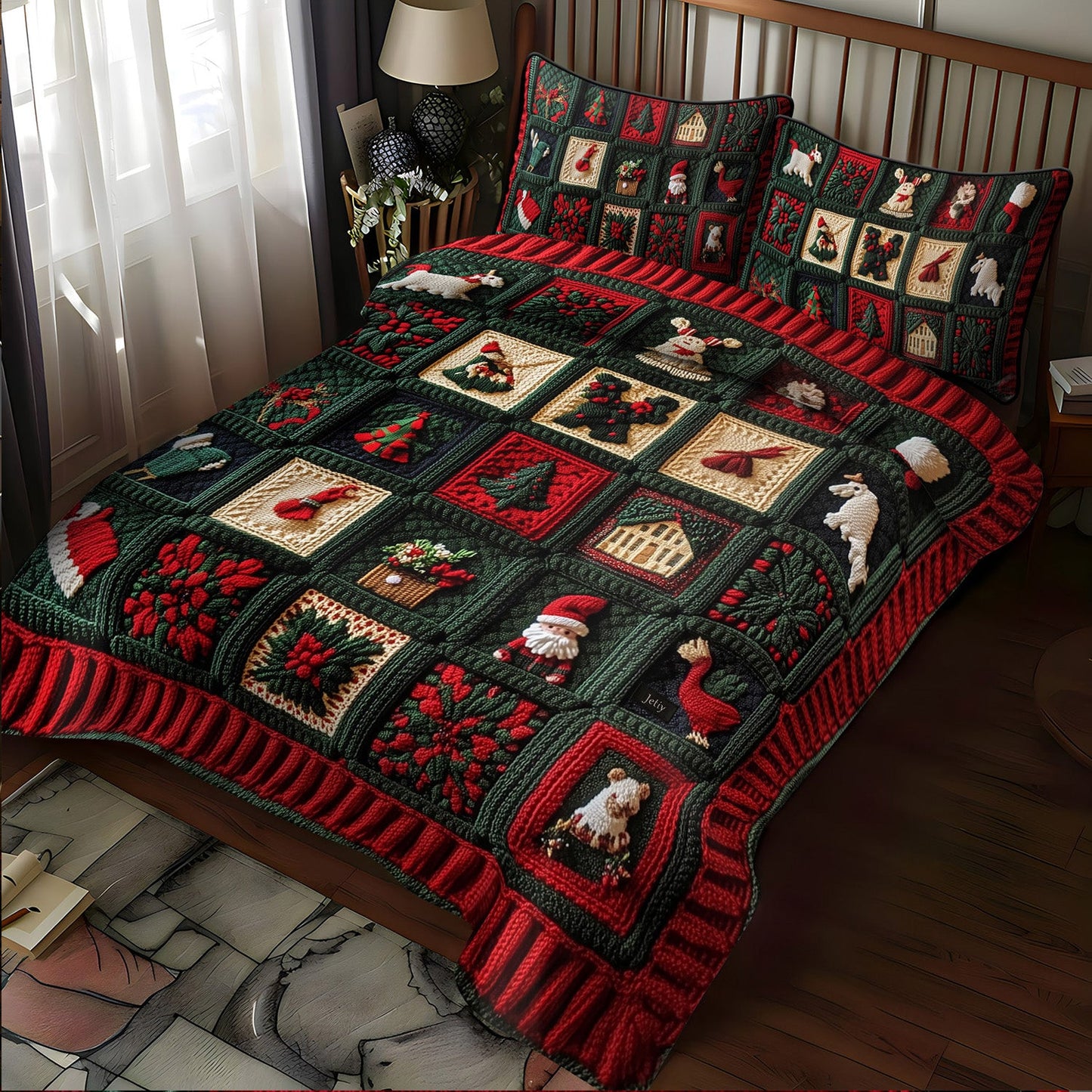 Twinkling Pines 3-Piece Quilted Bedding Set - Single (59" x 70")