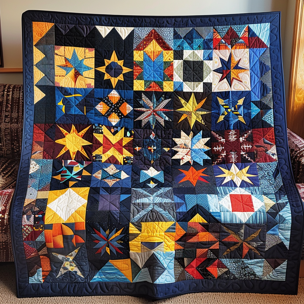 Tribal Elegance Quilted Blanket - Throw (55" x 60")