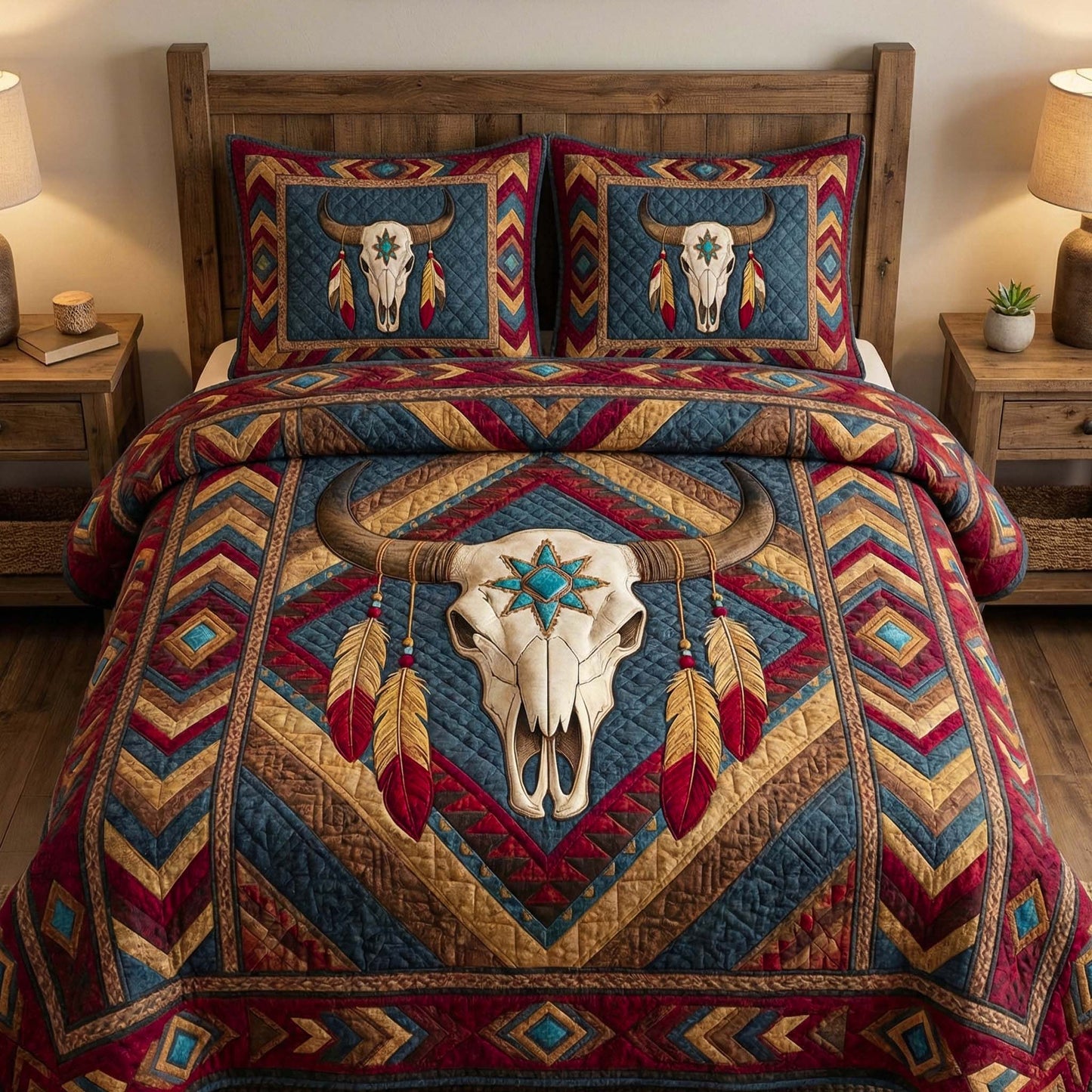 Tribal Majesty 3-Piece Quilted Bedding Set - Single (59" x 70")