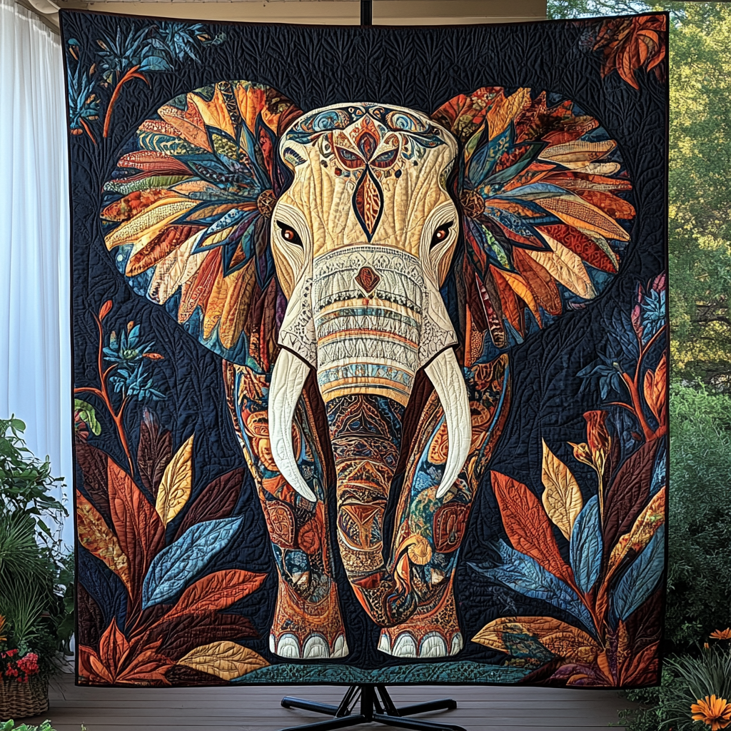 Tribal Majesty Quilted Blanket - Throw (55" x 60")