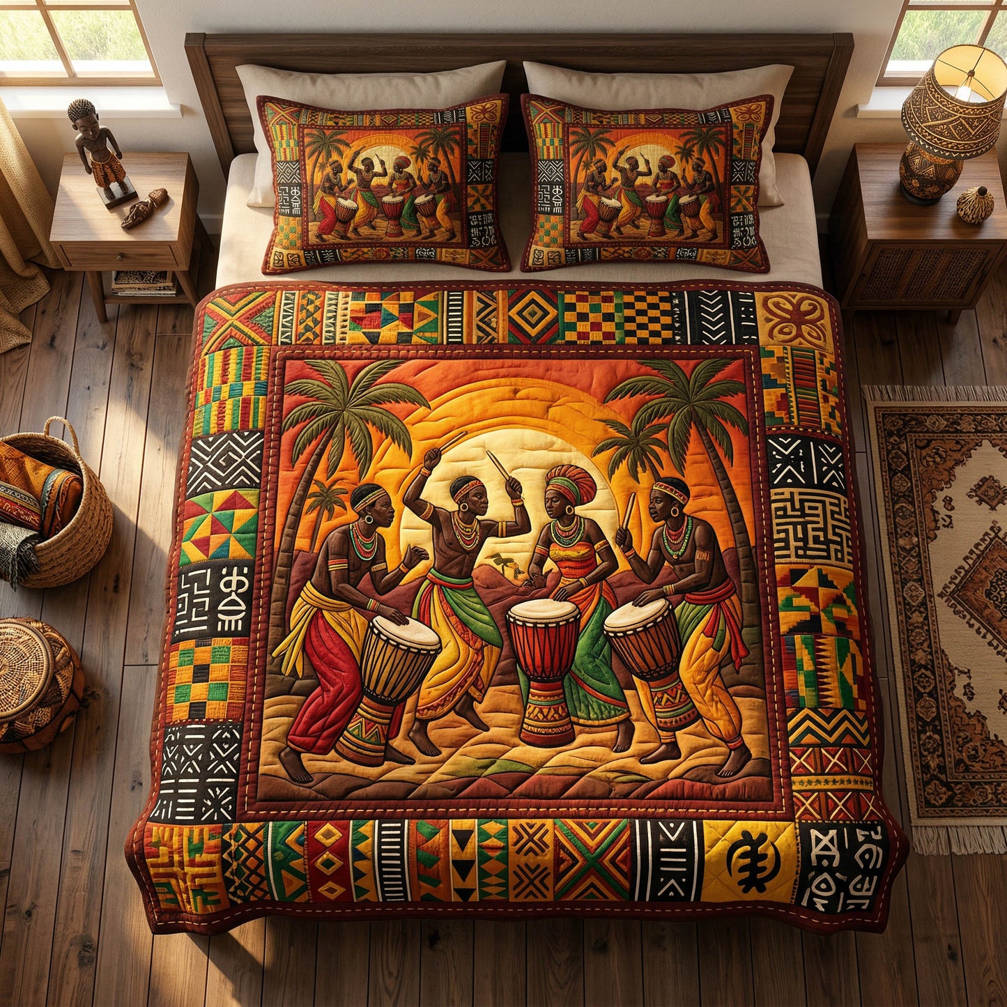 Tribal Soul 3-Piece Quilted Bedding Set - Single (59" x 70")