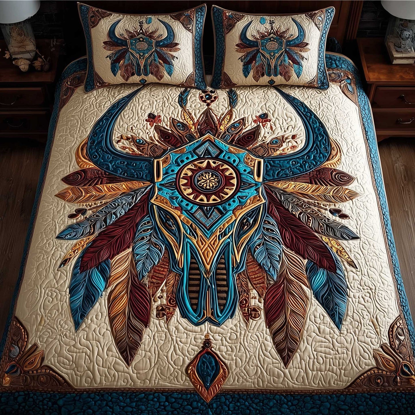 Tribal Spirit 3-Piece Quilted Bedding Set - Single (59" x 70")