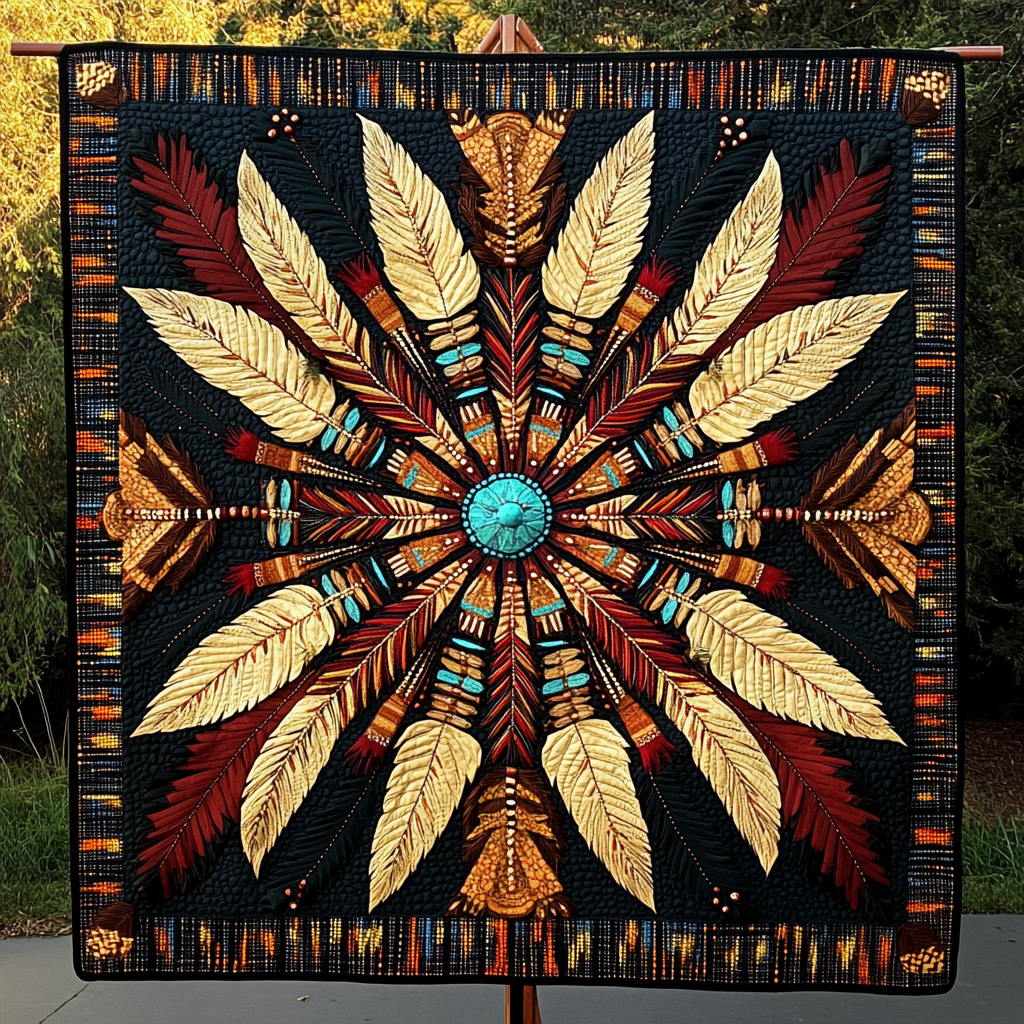 Tribal Totem Majesty Quilted Blanket - Throw (55" x 60")