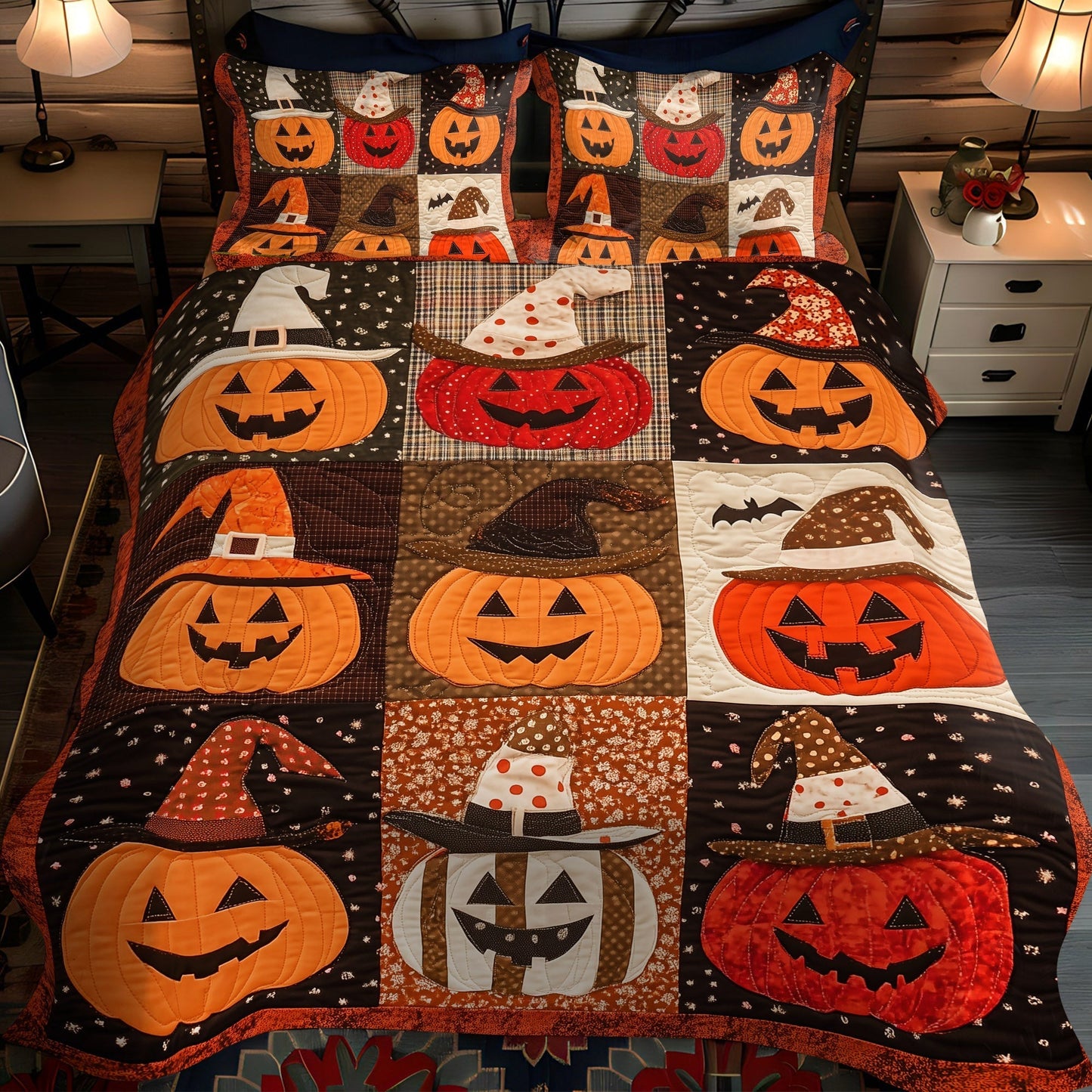Trick Or Treat Tapestry Quilted Bedding Set - Single (59" x 70")