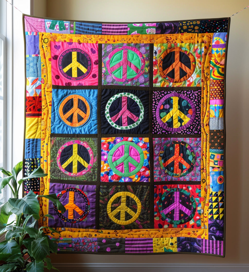 Trippy Tapestry Quilted Blanket - Throw (55" x 60")