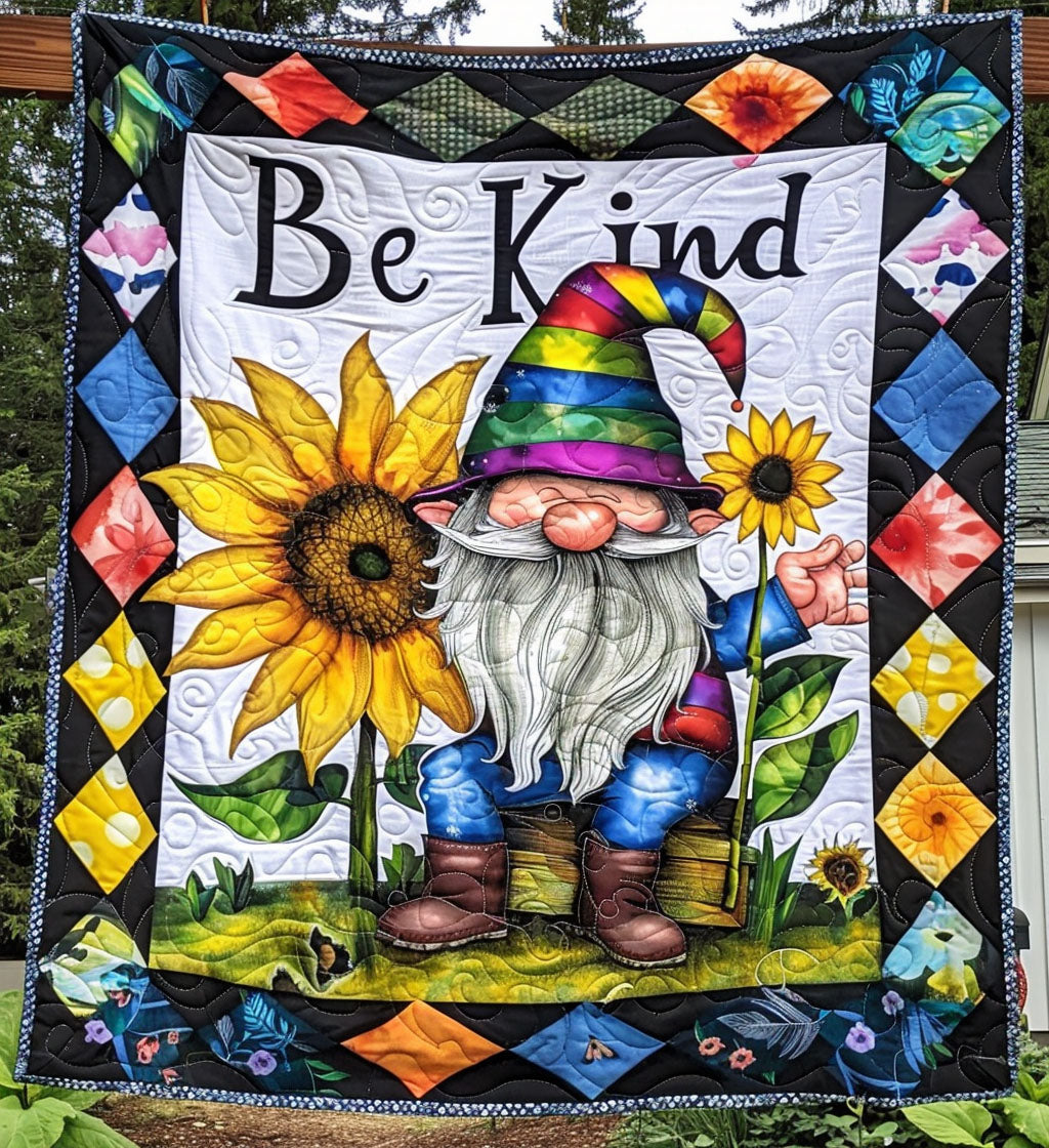 Trippy Gnome Sanctuary Quilted Blanket - Throw (55" x 60")