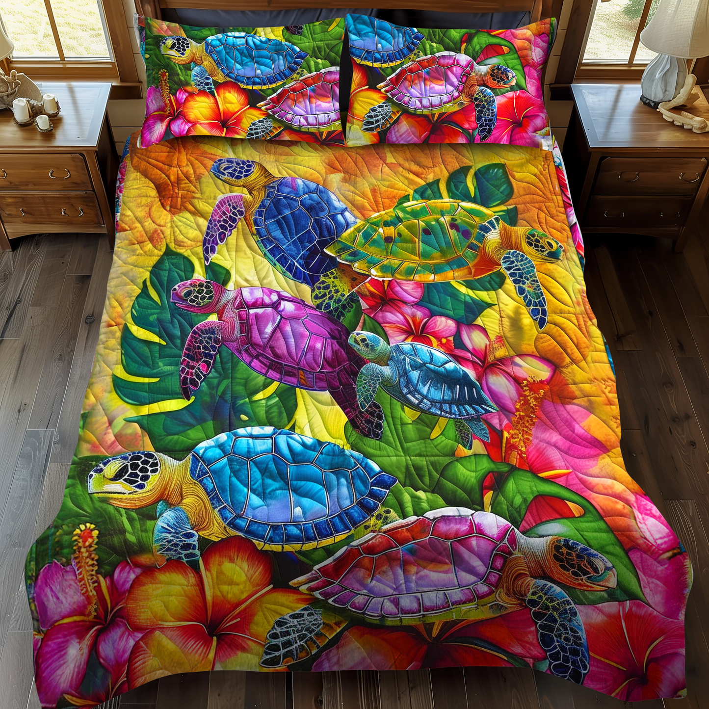 Tropical Paradise 3-Piece Quilted Bedding Set - Single (59" x 70")