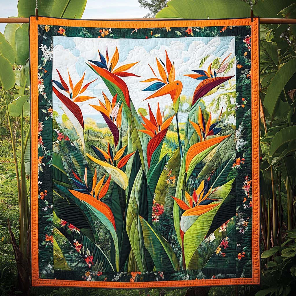 Tropical Bloom Dance Quilted Blanket - Throw (55" x 60")