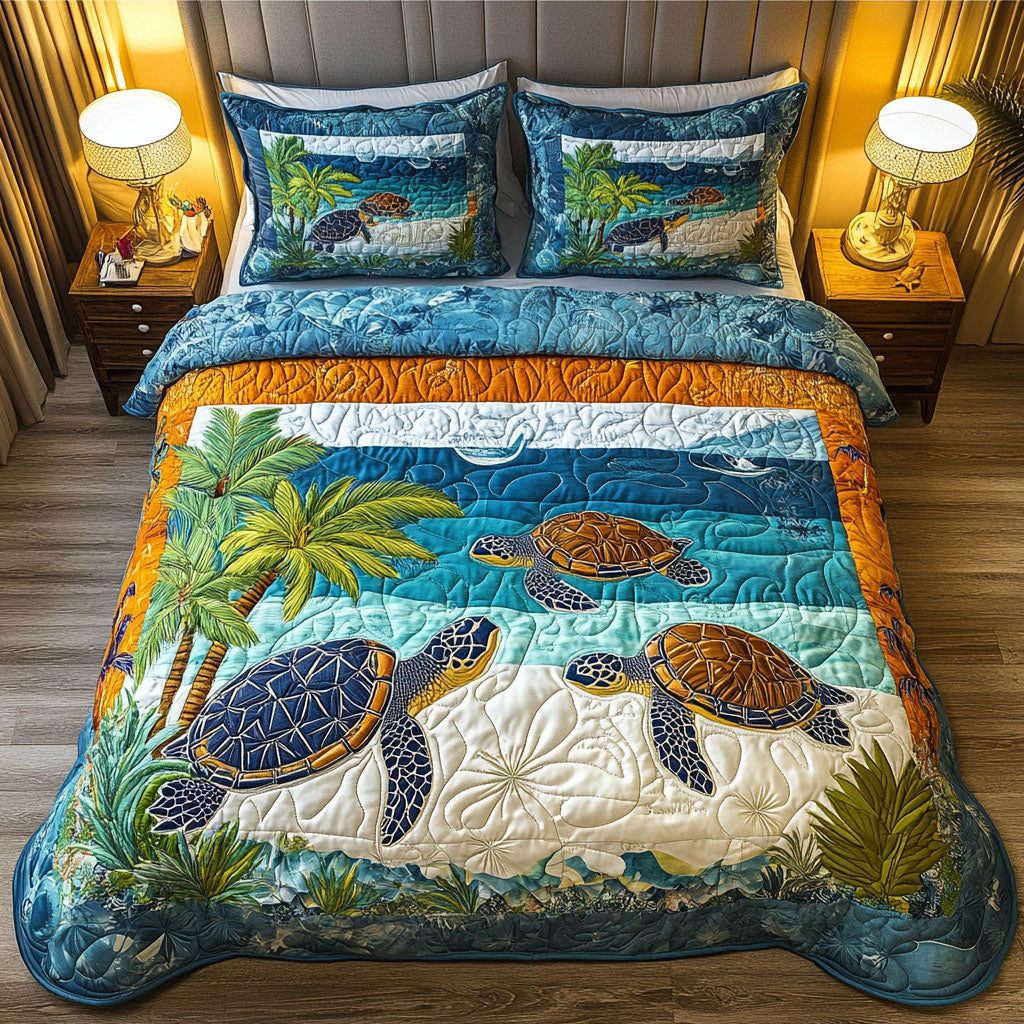 Tropical Breeze 3-Piece Quilted Bedding Set - Single (59" x 70")