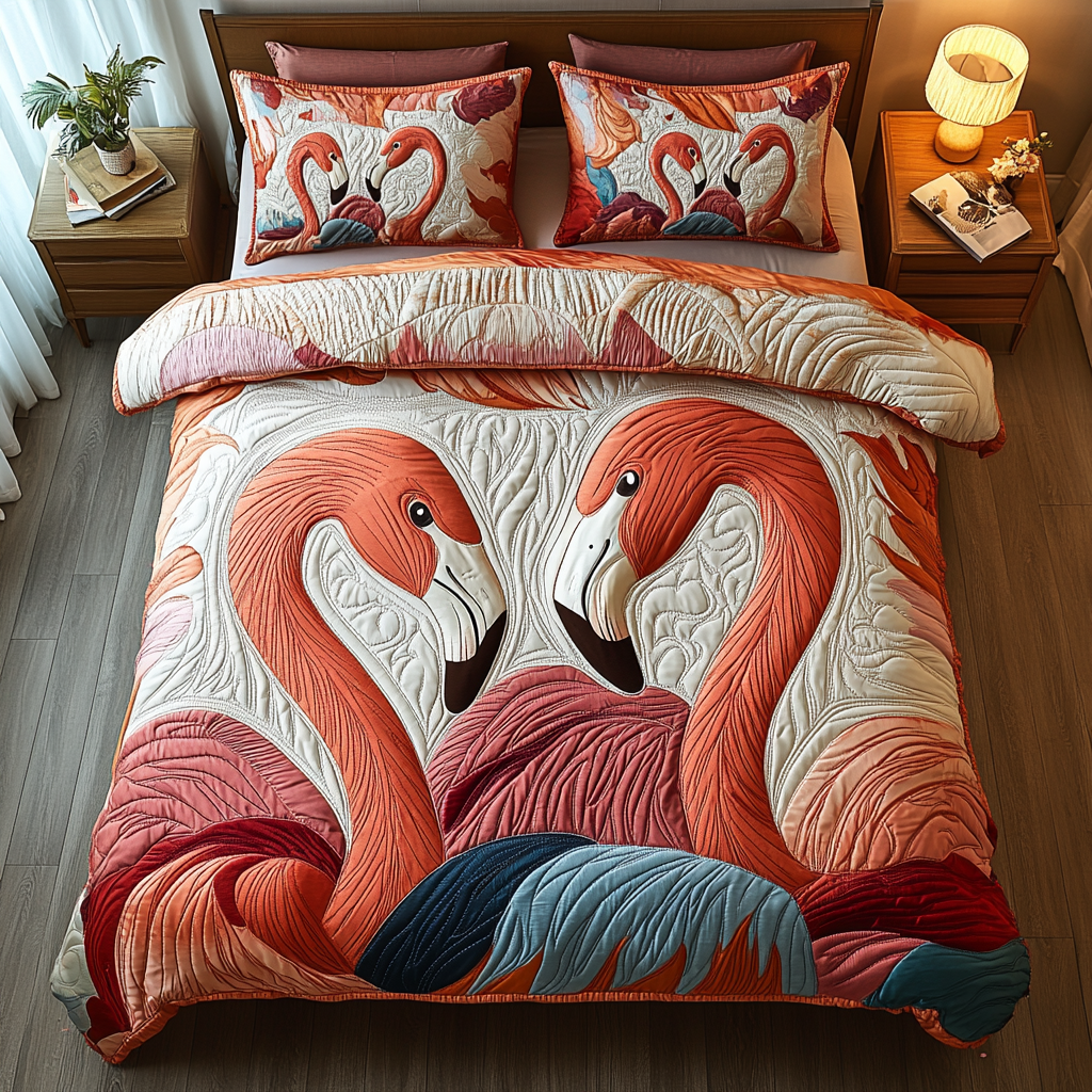 Tropical Charm 3-Piece Quilted Bedding Set - Single (59" x 70")