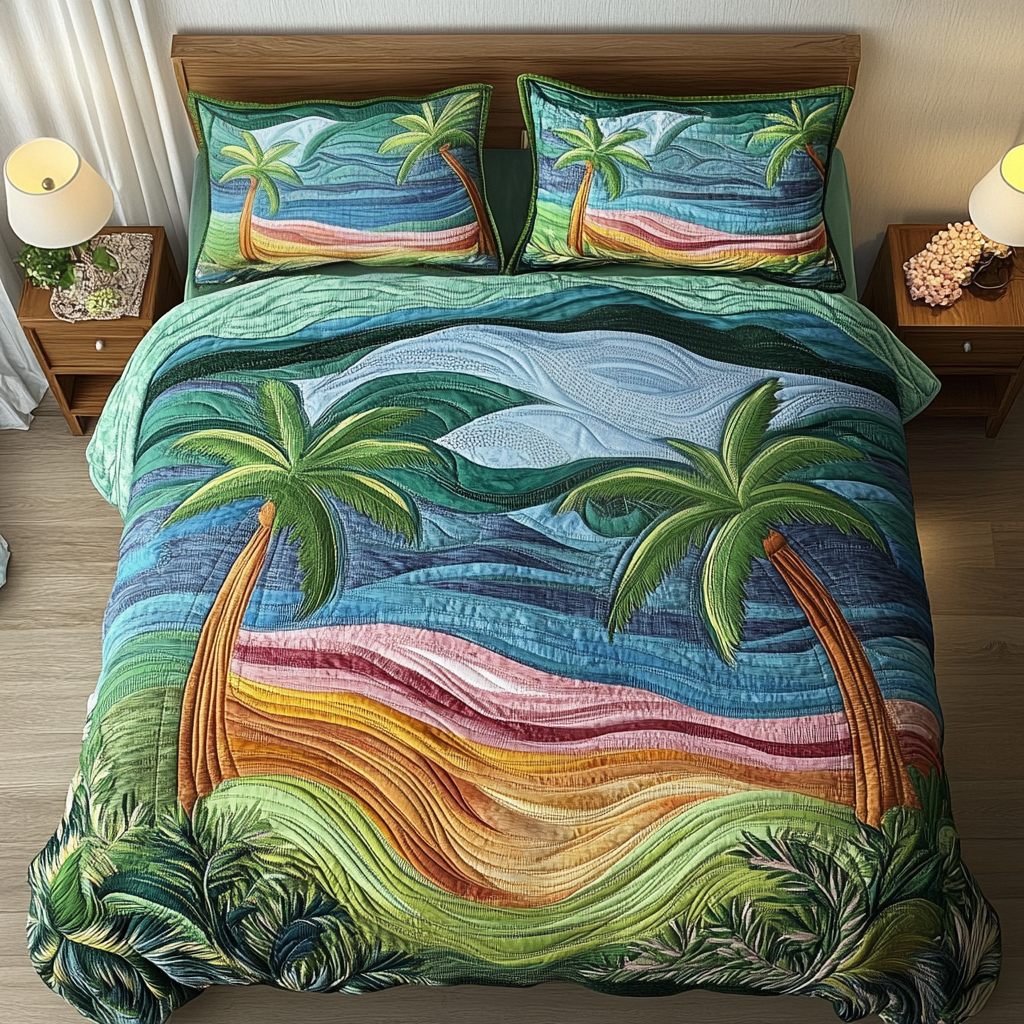 Tropical Dreams 3-Piece Quilted Bedding Set - Single (59" x 70")