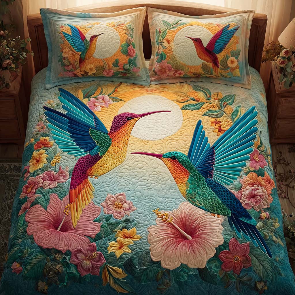 Tropical Flight 3-Piece Quilted Bedding Set - Single (59" x 70")