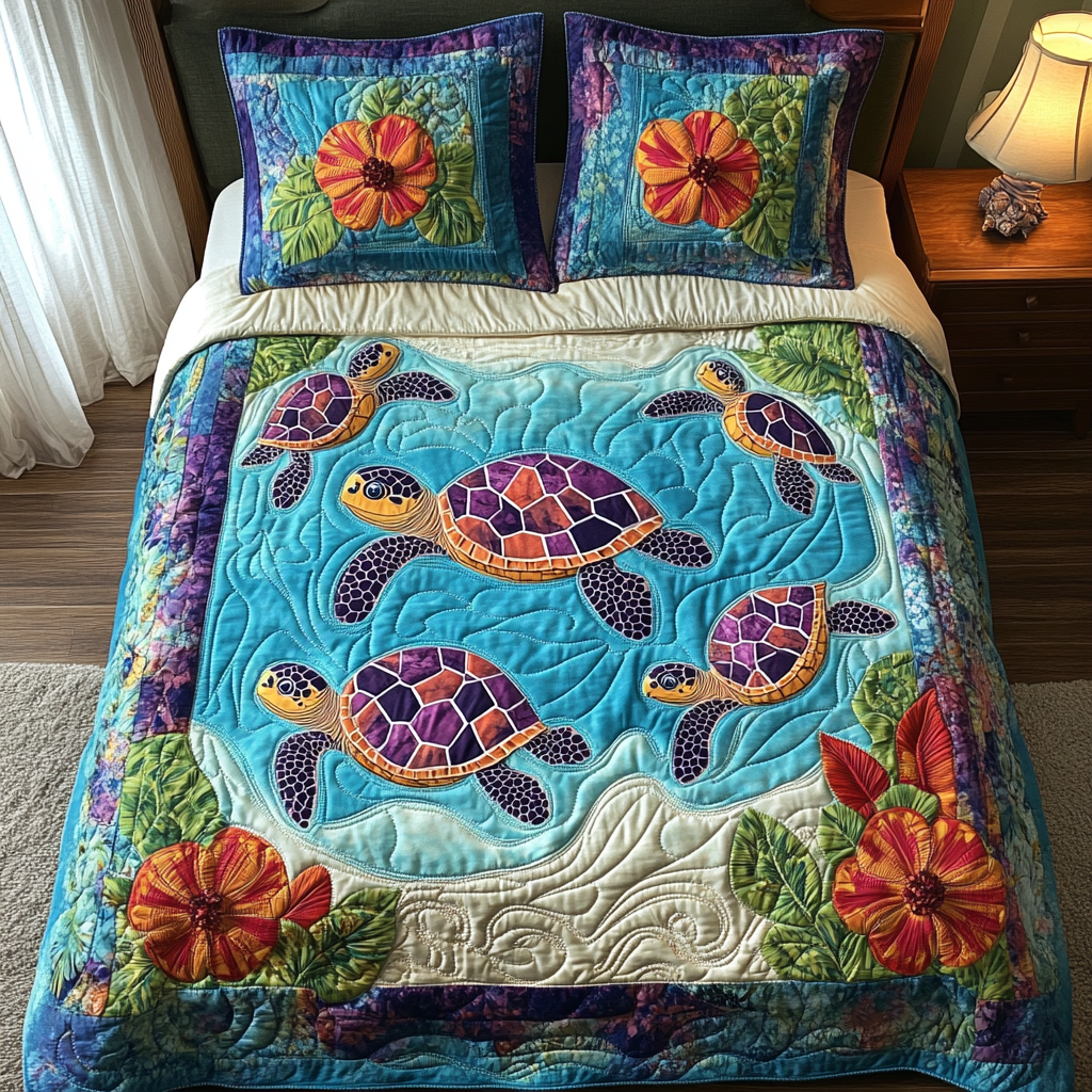 Tropical Haven Quilted Bedding Set - Single (59" x 70")