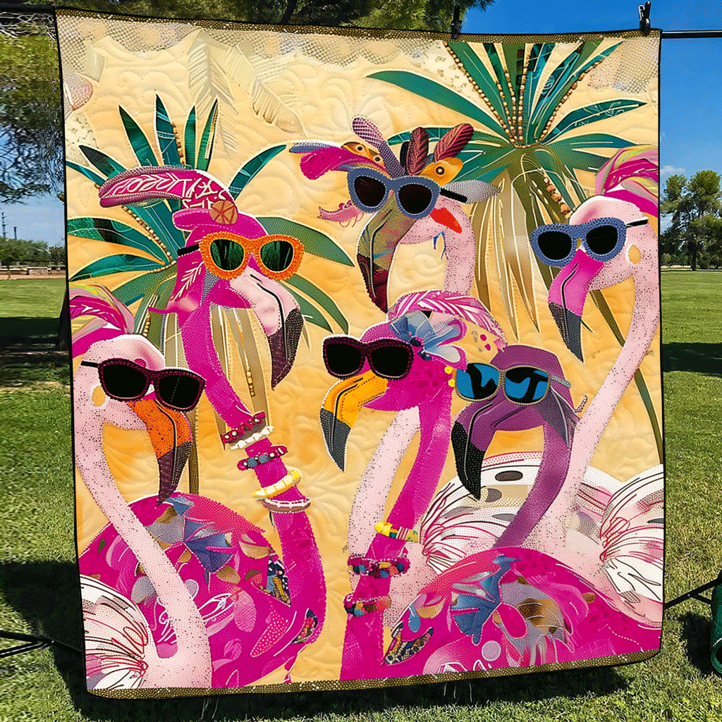 Tropical Oasis Quilted Blanket - Throw (55" x 60")