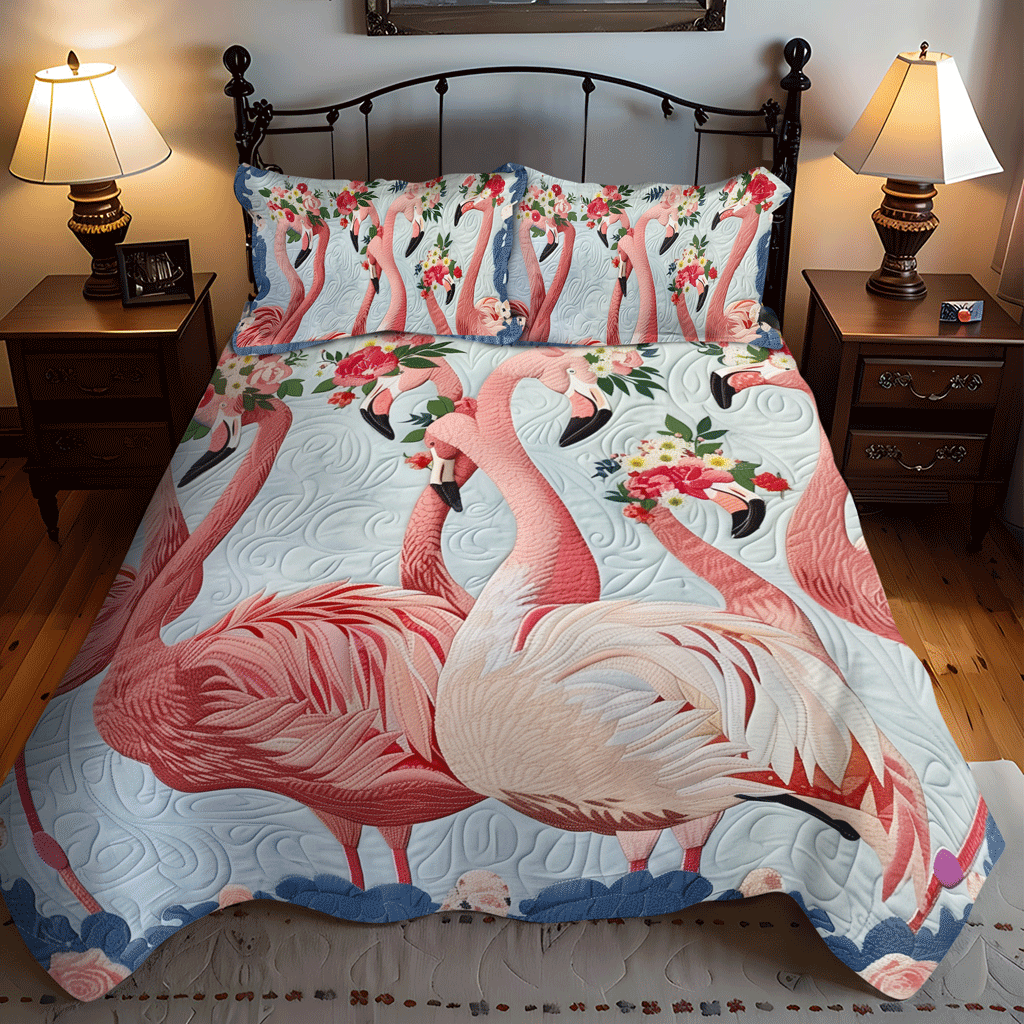 Tropical Tango 3-Piece Quilted Bedding Set - Single (59" x 70")