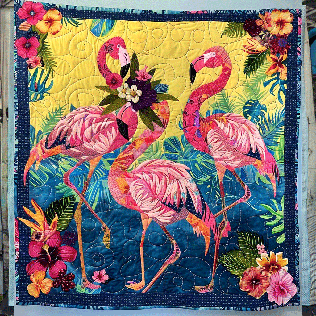 Tropical Tranquility Quilted Blanket - Throw (55" x 60")