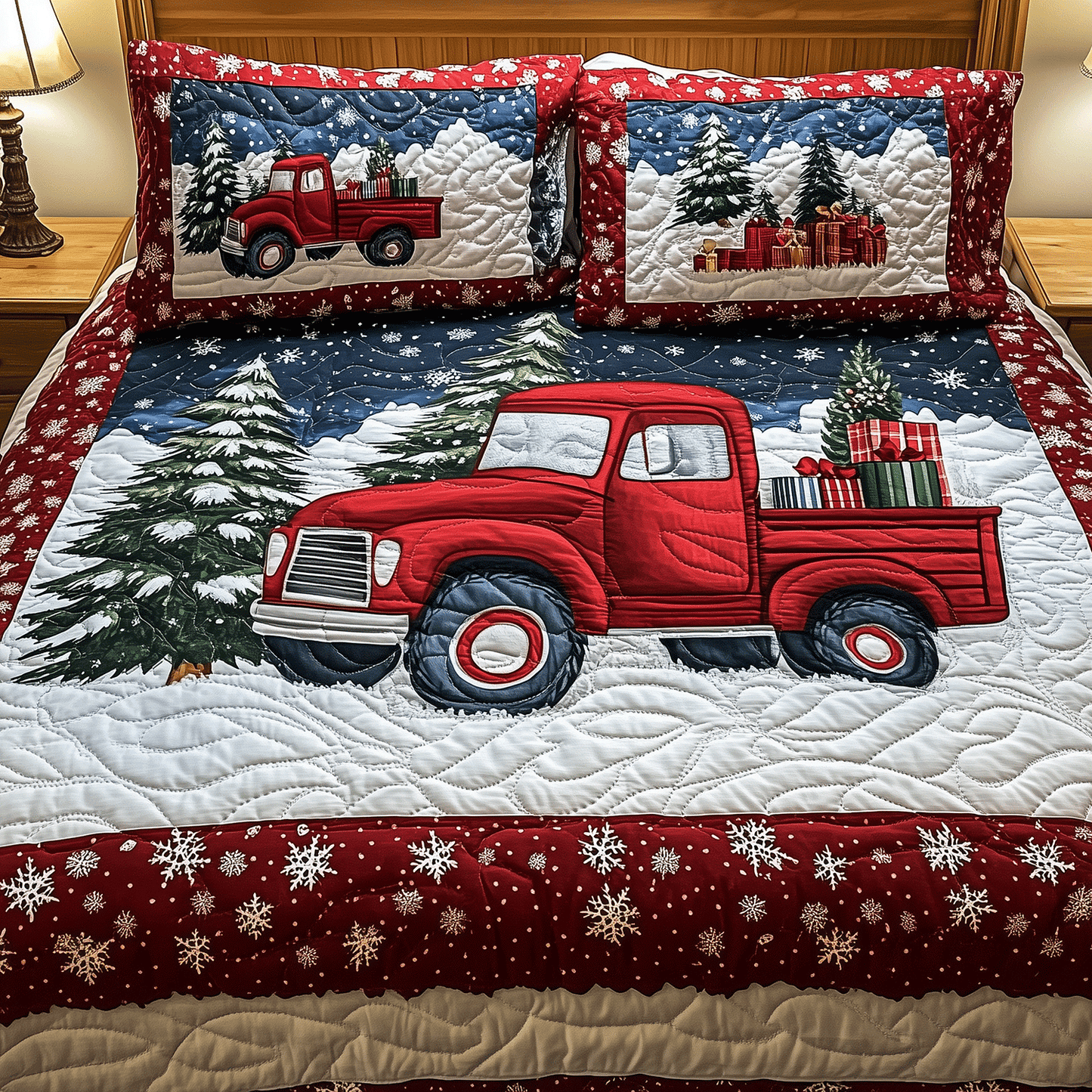 Truck of Joy 3-Piece Quilted Bedding Set - Single (59" x 70")
