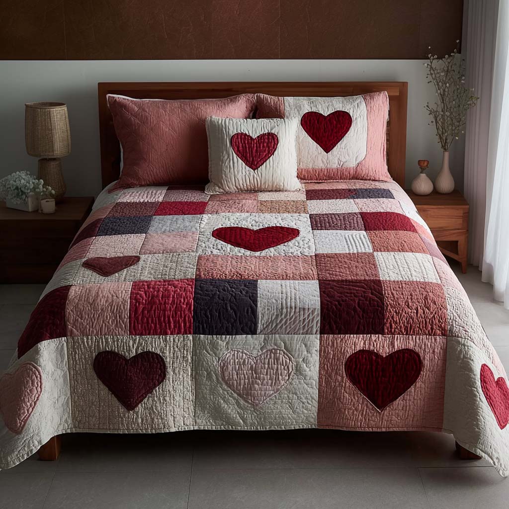 True Devotion 3-Piece Quilted Bedding Set - Single (59" x 70")