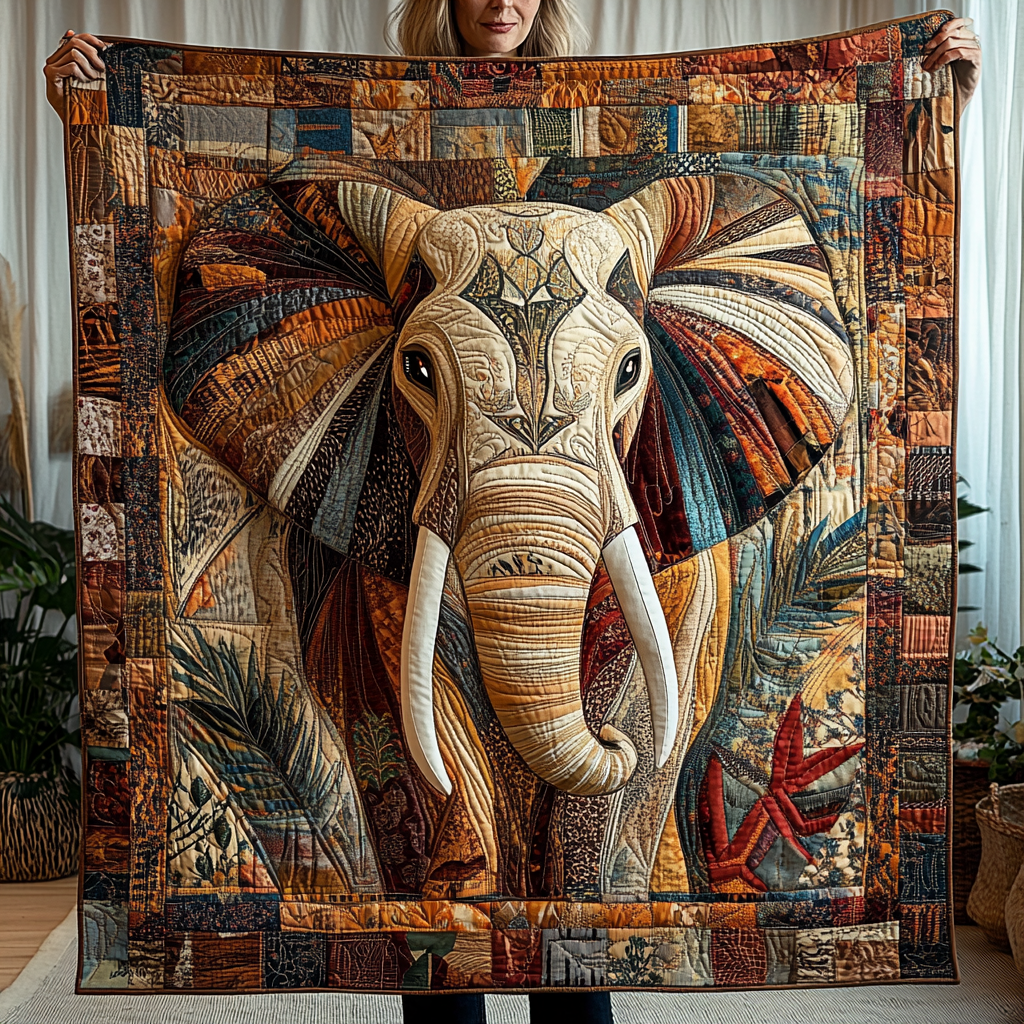Trunked Majesty Quilted Blanket - Throw (55" x 60")