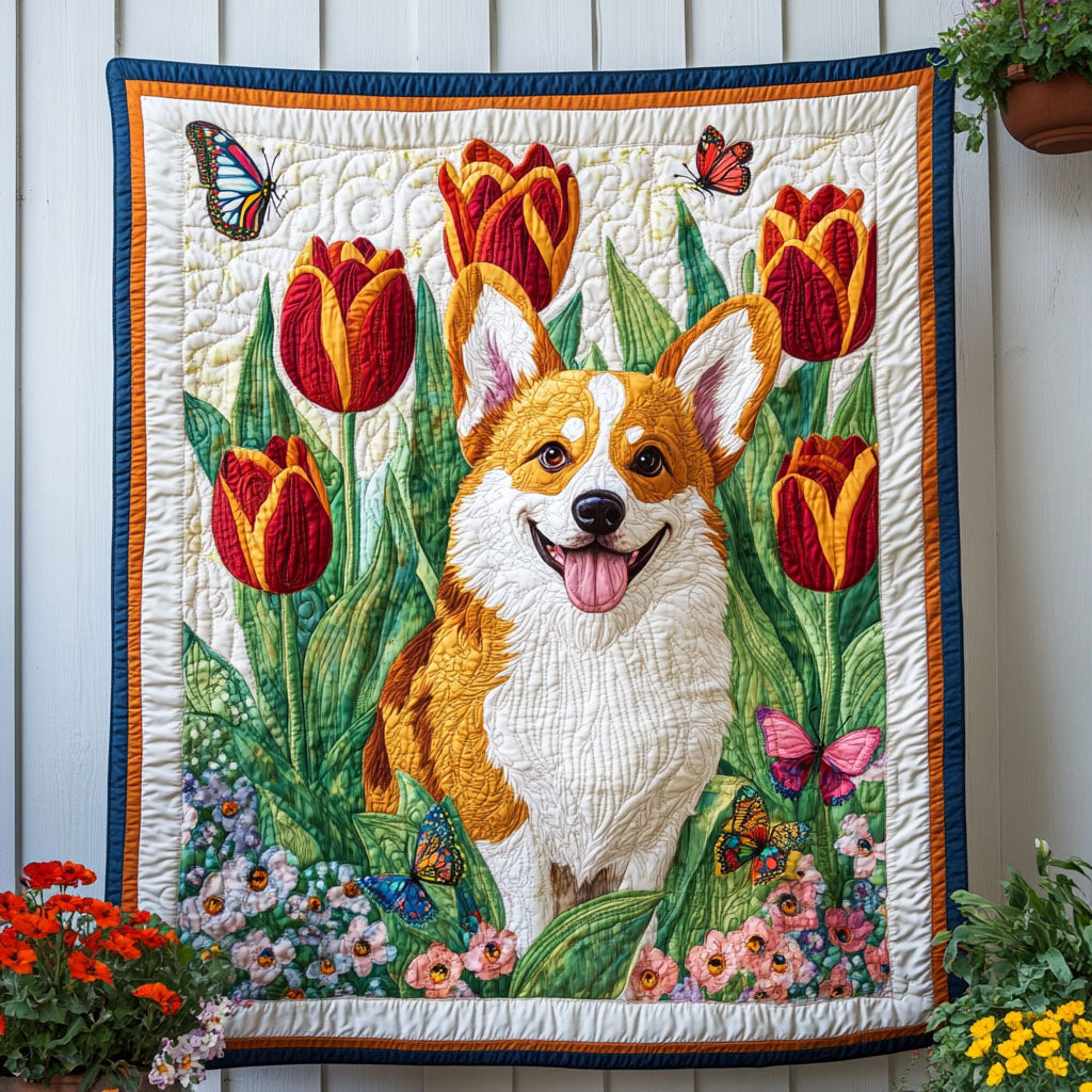 Tulip Delight Quilted Blanket - Baby (30" x 40")