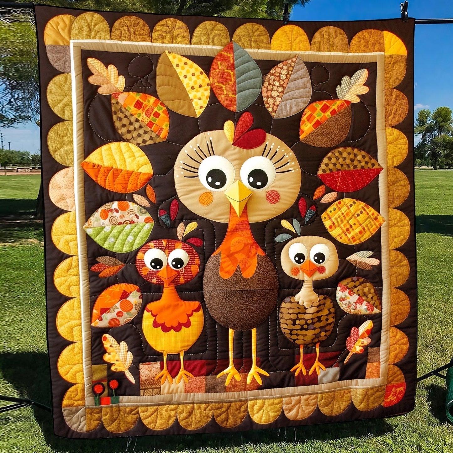 Turkey Time Quilted Blanket - Throw (55" x 60")