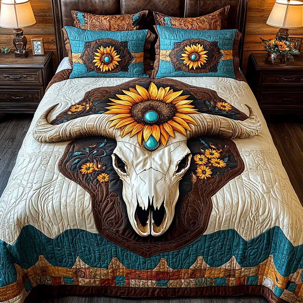 Turquoise Ranch 3-Piece Quilted Bedding Set - Single (59" x 70")