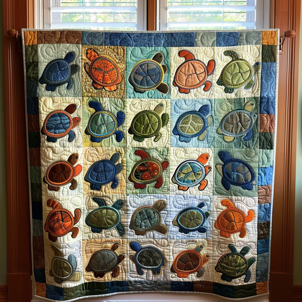 Turtle Cove Quilted Blanket - Throw (55" x 60")