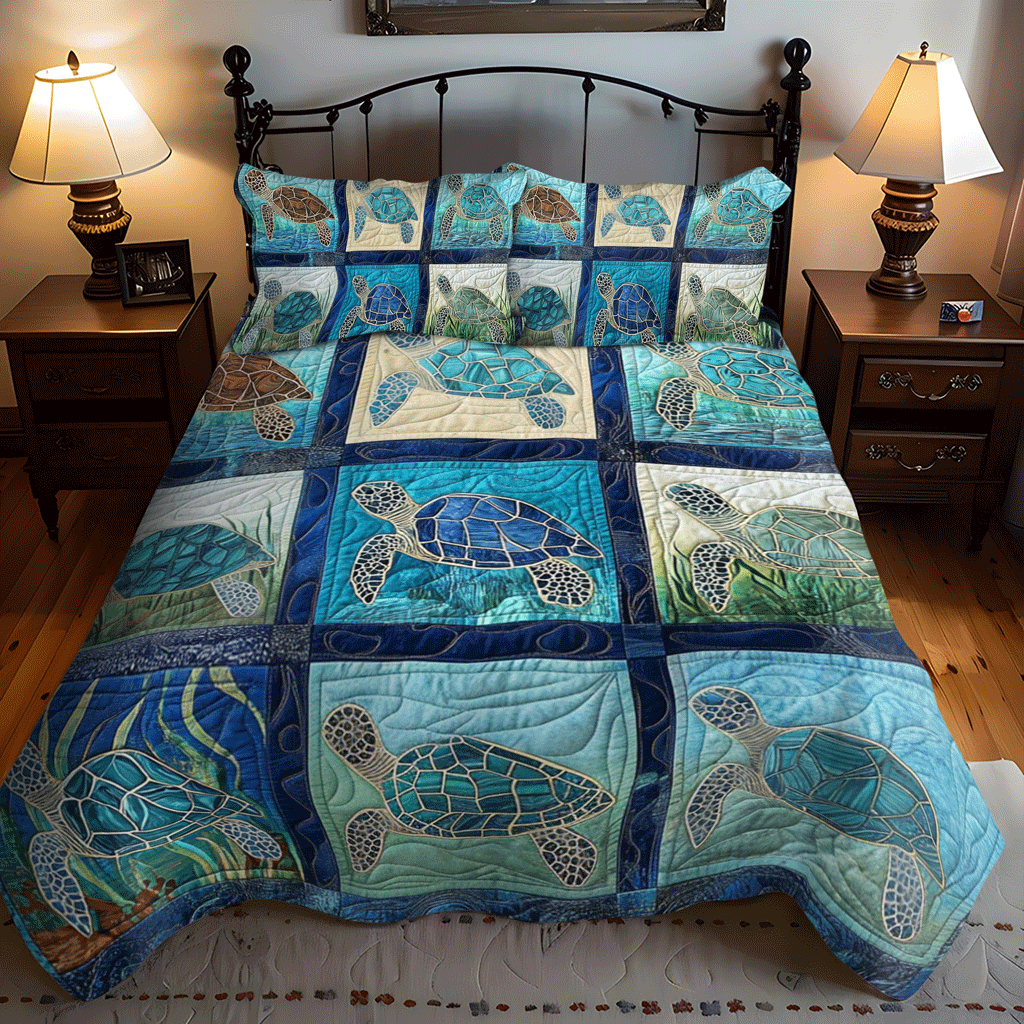 Turtle Bay Comfort 3-Piece Quilted Bedding Set - Single (59" x 70")