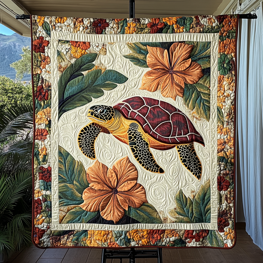 Turtle Island Dreams Quilted Blanket - Throw (55" x 60")