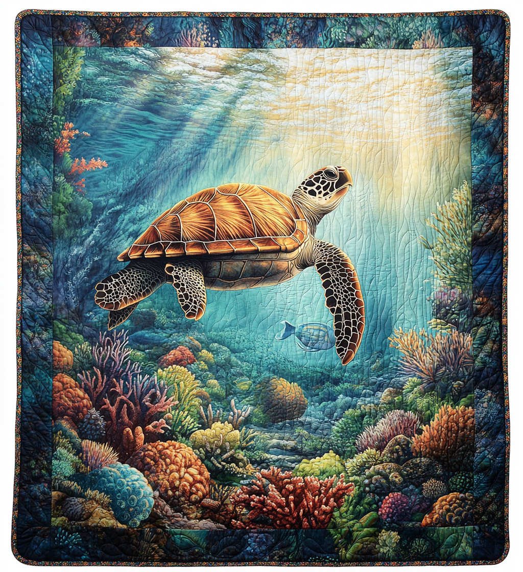 Turtle Tide Quilted Blanket - Baby (30" x 40")