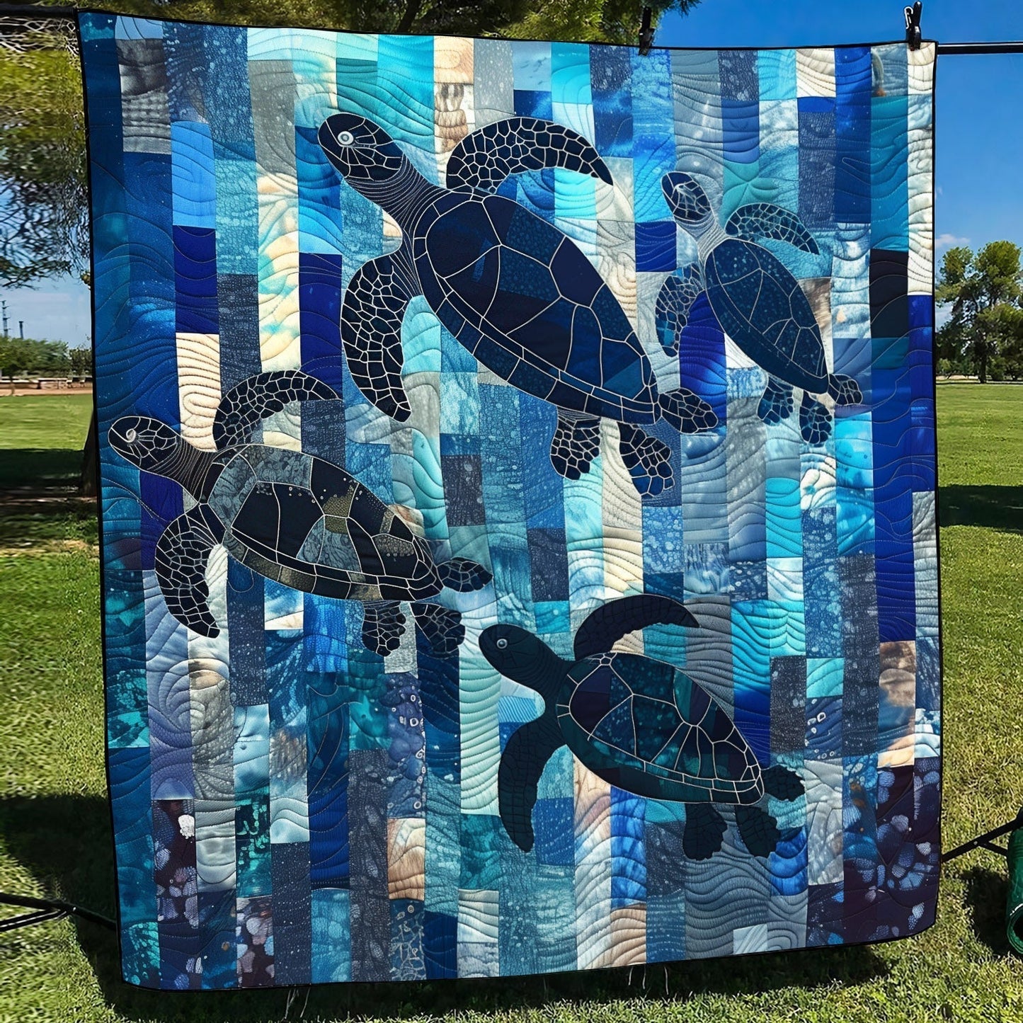 Turtle Tide Quilted Blanket - Throw (55" x 60")
