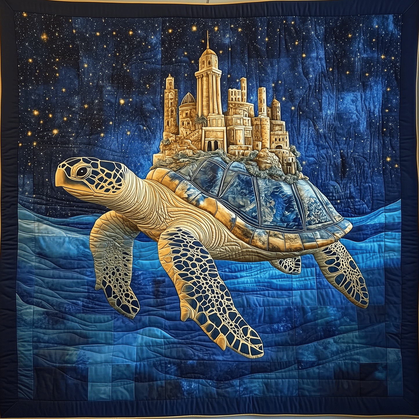 Turtle Tranquility Quilted Blanket - Throw (55" x 60")