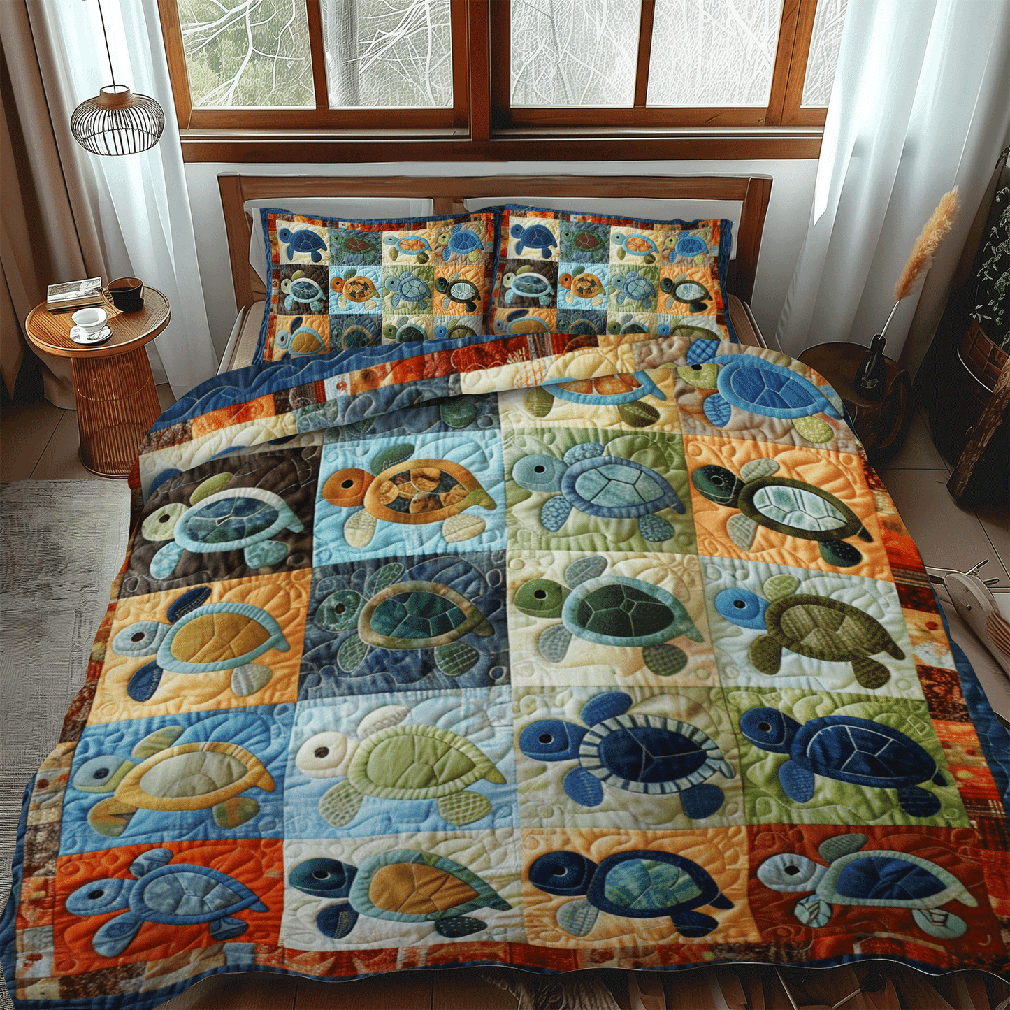 Turtley Cozy 3-Piece Quilted Bedding Set - Single (59" x 70")