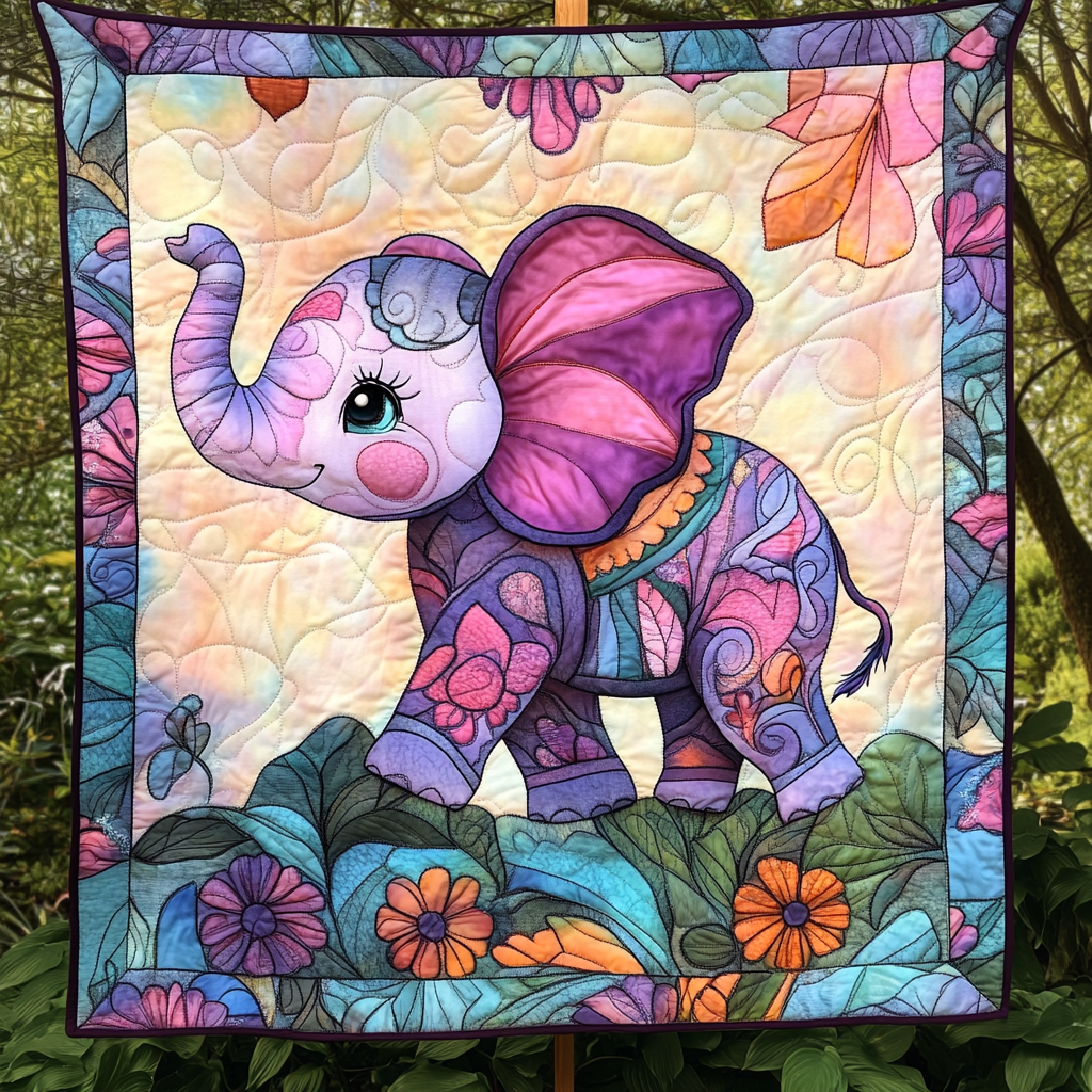 Tusks of Wisdom Quilted Blanket - Throw (55" x 60")