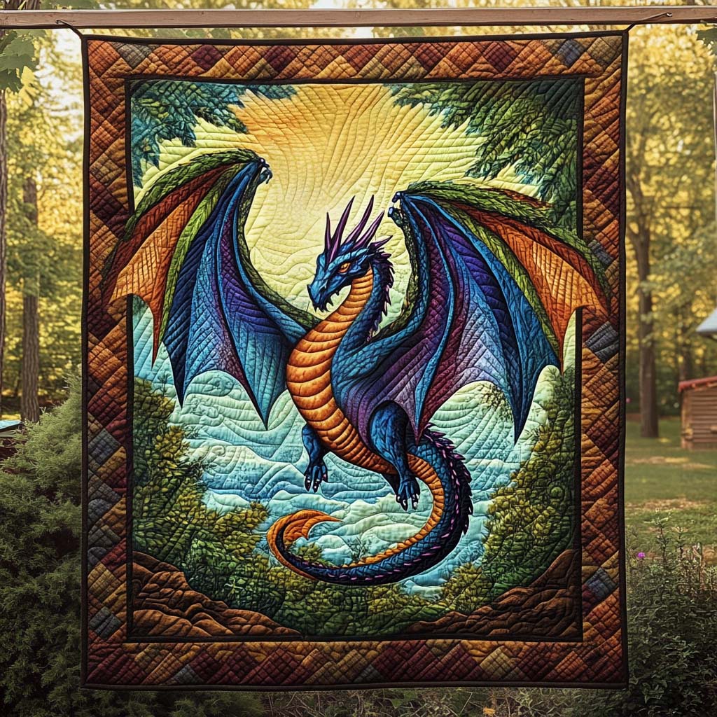 Twilight Blaze Quilted Blanket - Throw (55" x 60")