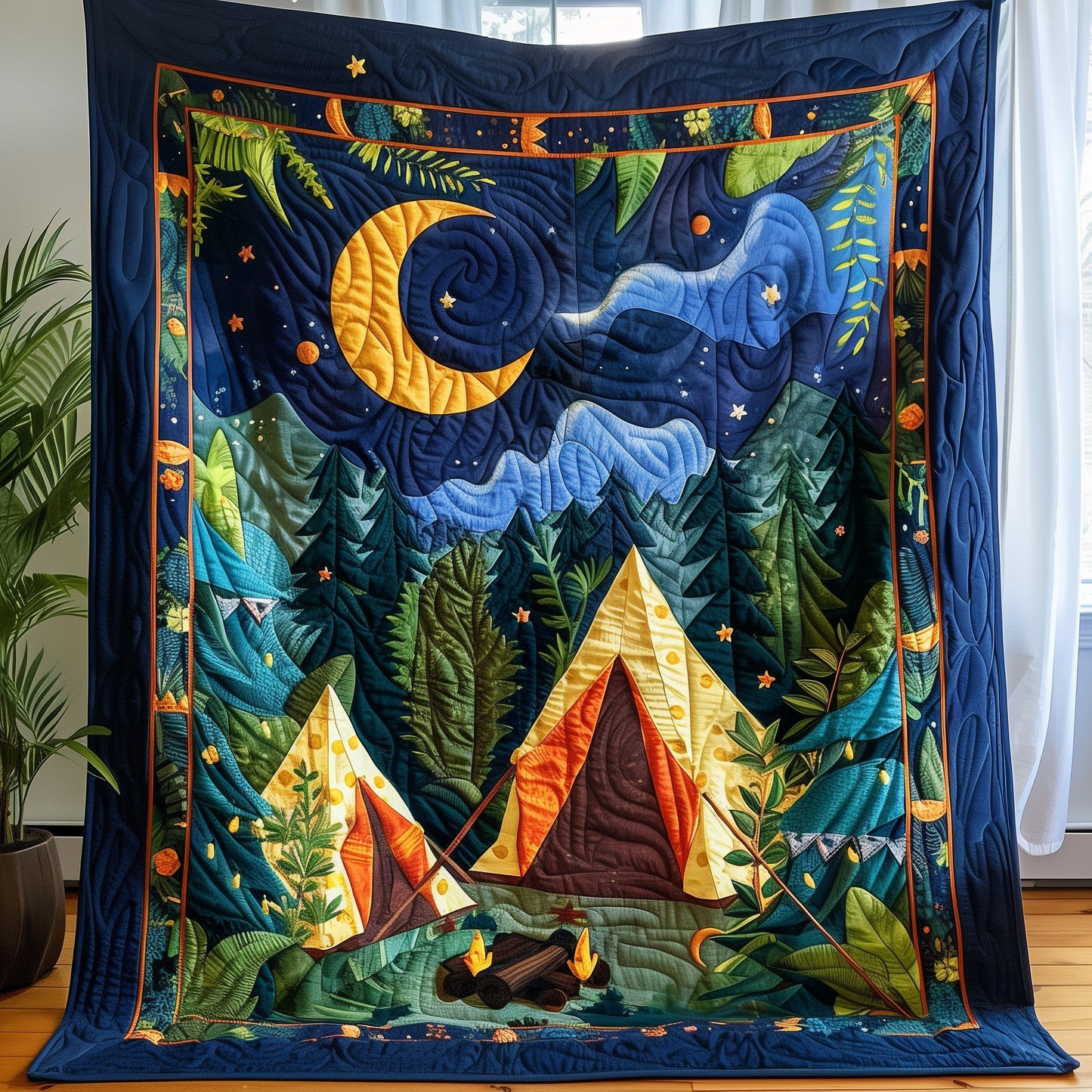 Twilight Blaze Quilted Blanket - Throw (55" x 60")