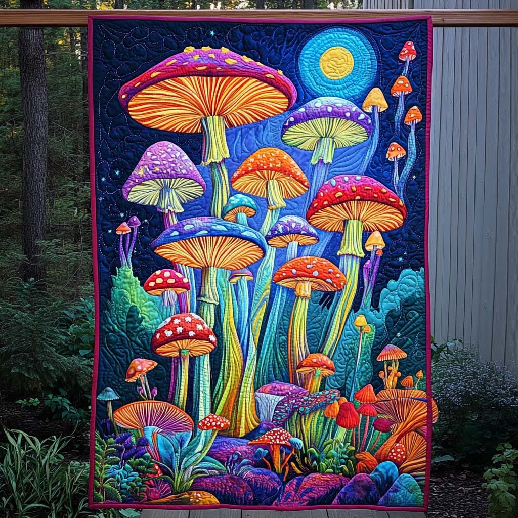 Twilight Bloom Quilted Blanket - Throw (55" x 60")