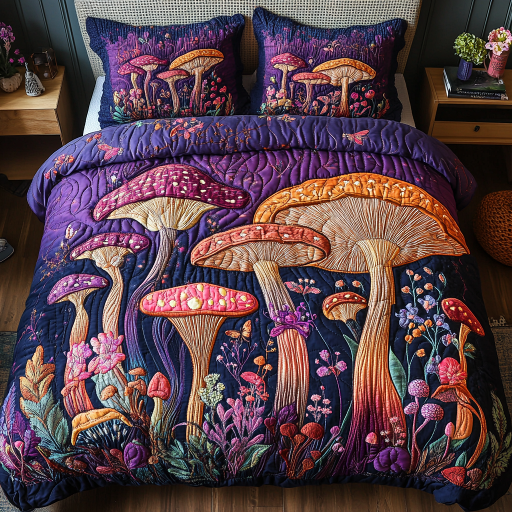 Twilight Caps 3-Piece Quilted Bedding Set - Single (59" x 70")