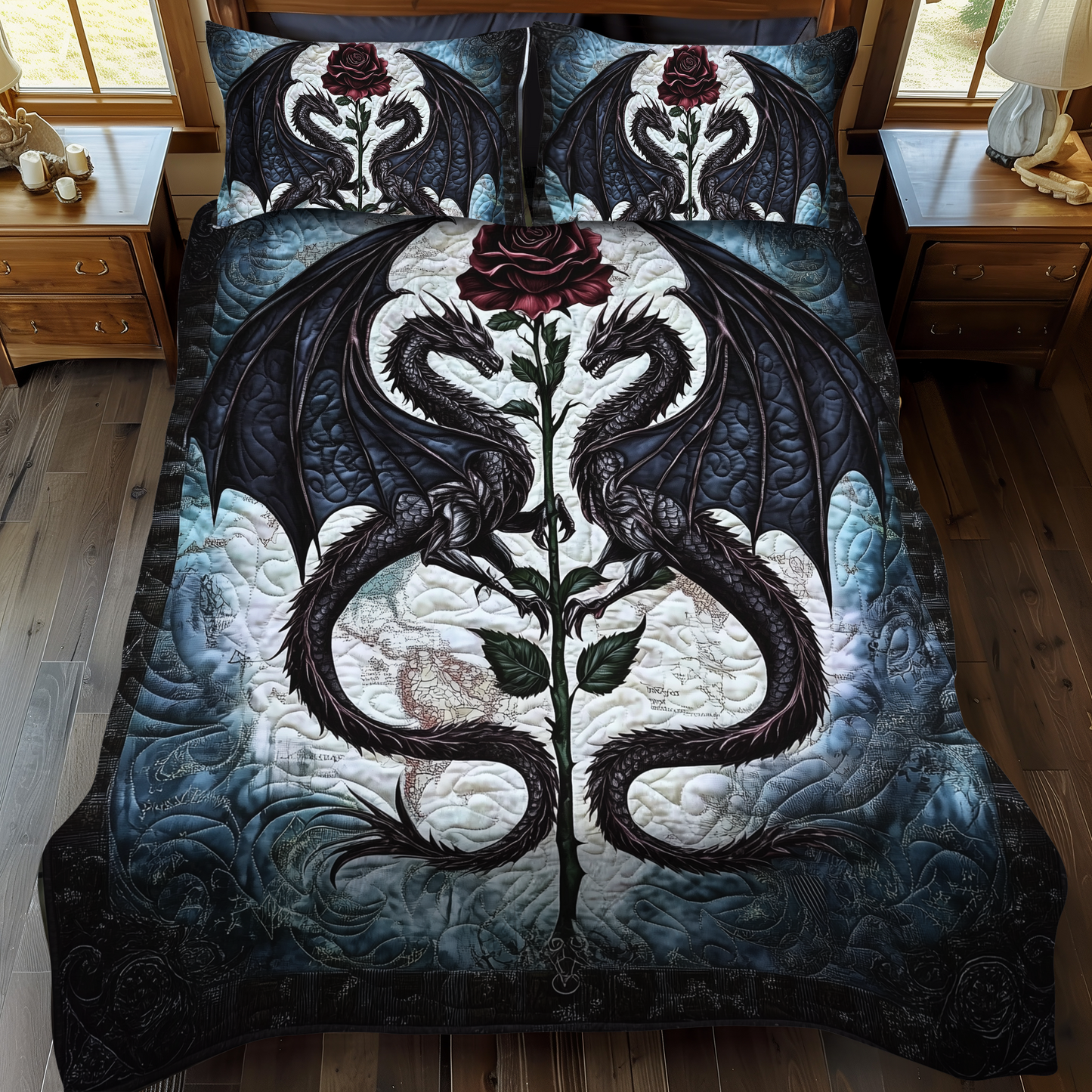 Twilight Embrace 3-Piece Quilted Bedding Set - Single (59" x 70")