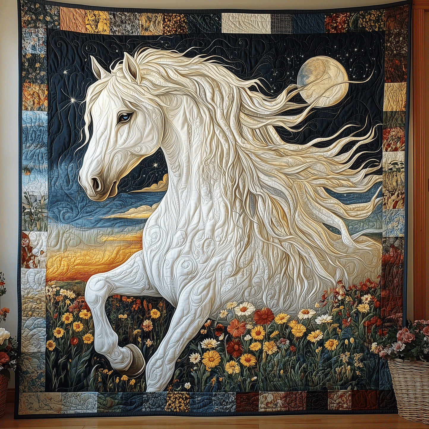 Twilight Gallop Art Quilt Hanging - Baby (30" x 40")