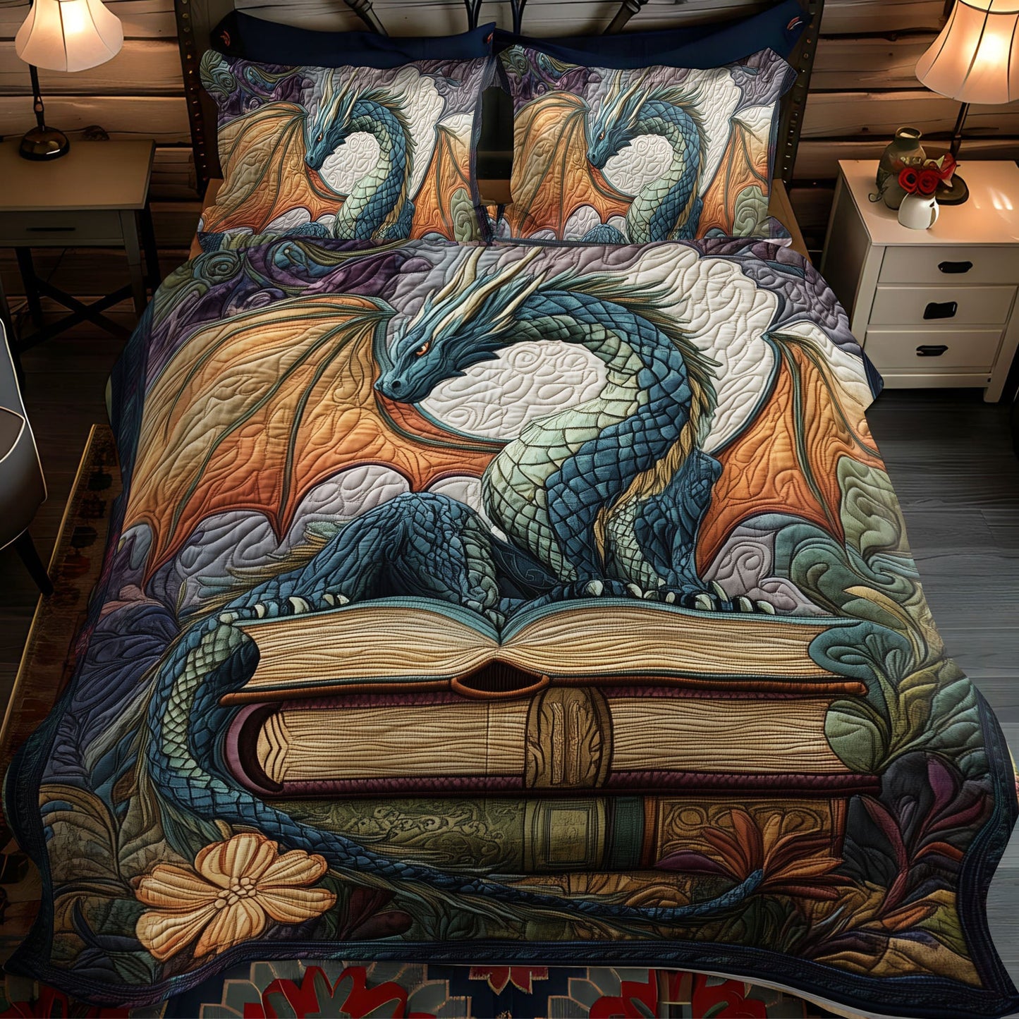 Twilight Guardian 3-Piece Quilted Bedding Set - Single (59" x 70")