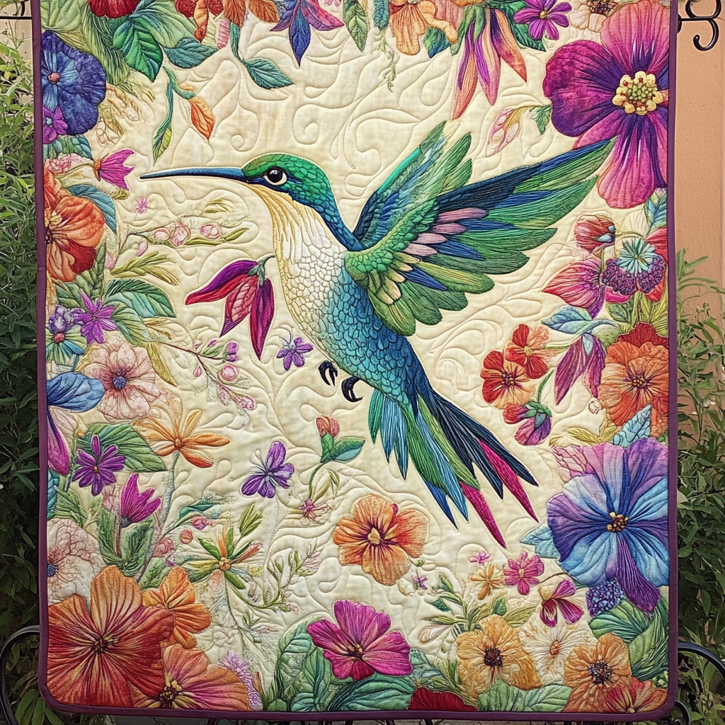 Twilight Nectar Quilted Blanket - Throw (55" x 60")