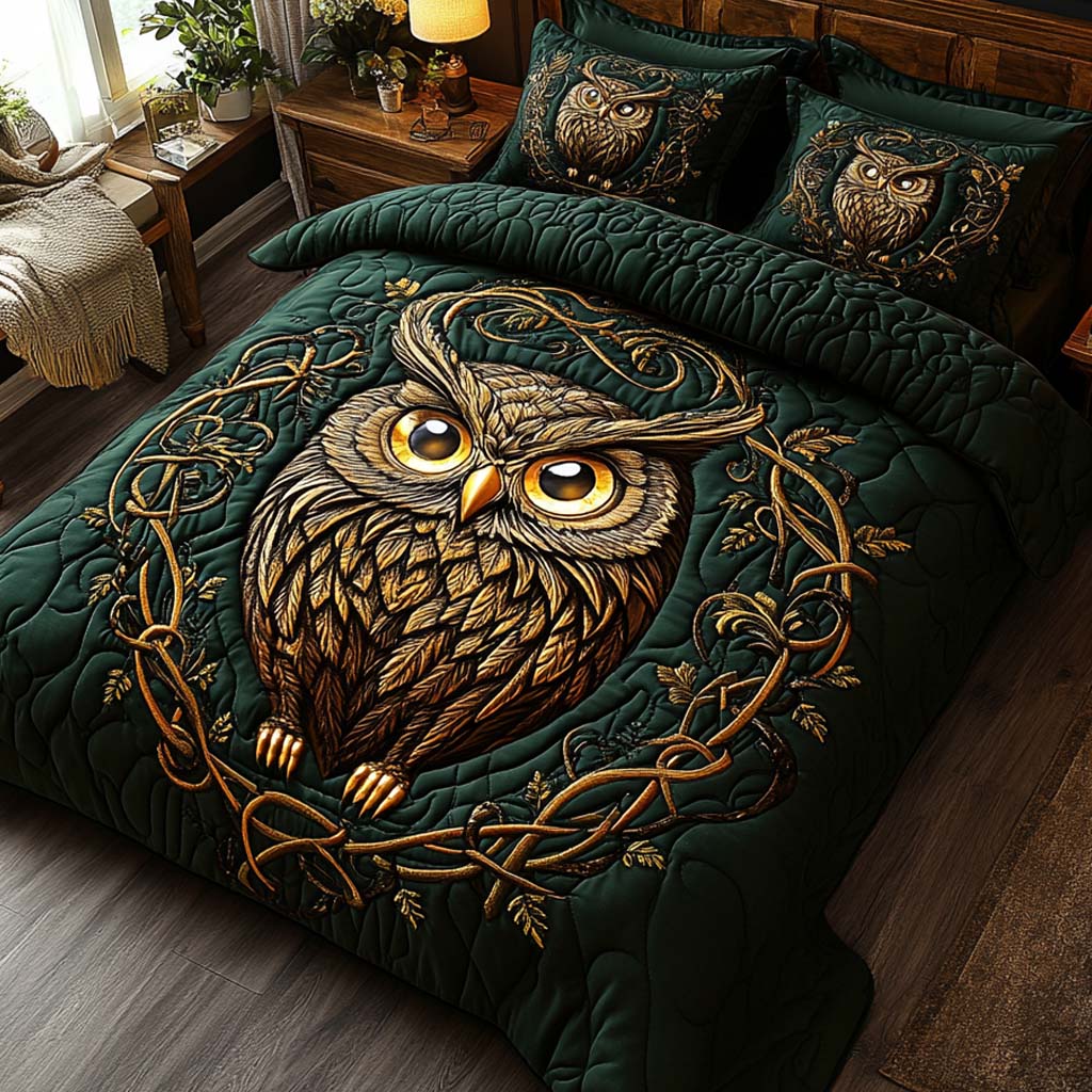 Twilight Observer 3-Piece Quilted Bedding Set - Single (59" x 70")