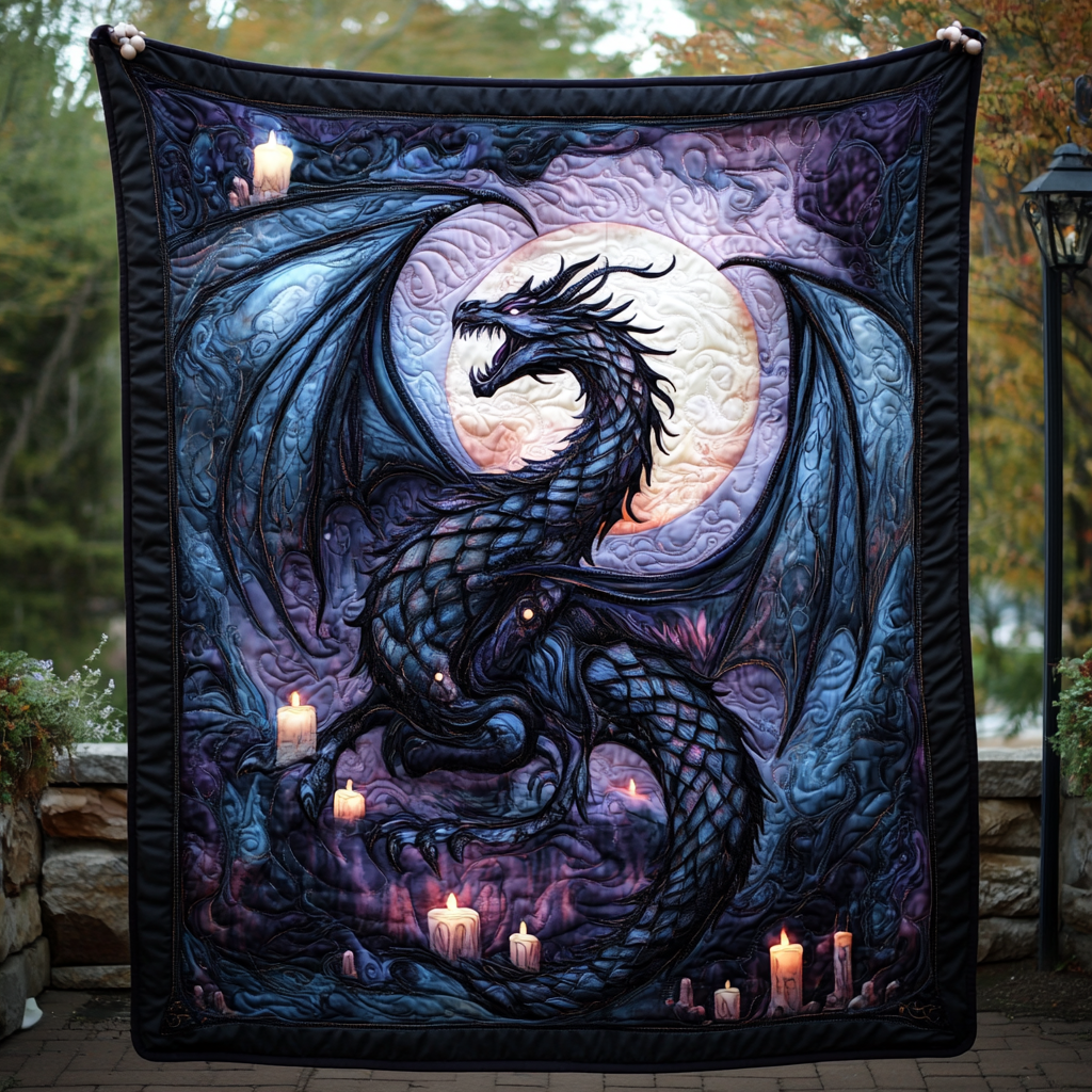 Twilight Serpent Quilted Blanket - Throw (55" x 60")