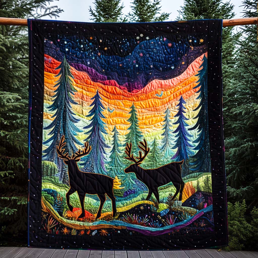 Twilight Wilderness Quilted Blanket - Throw (55" x 60")