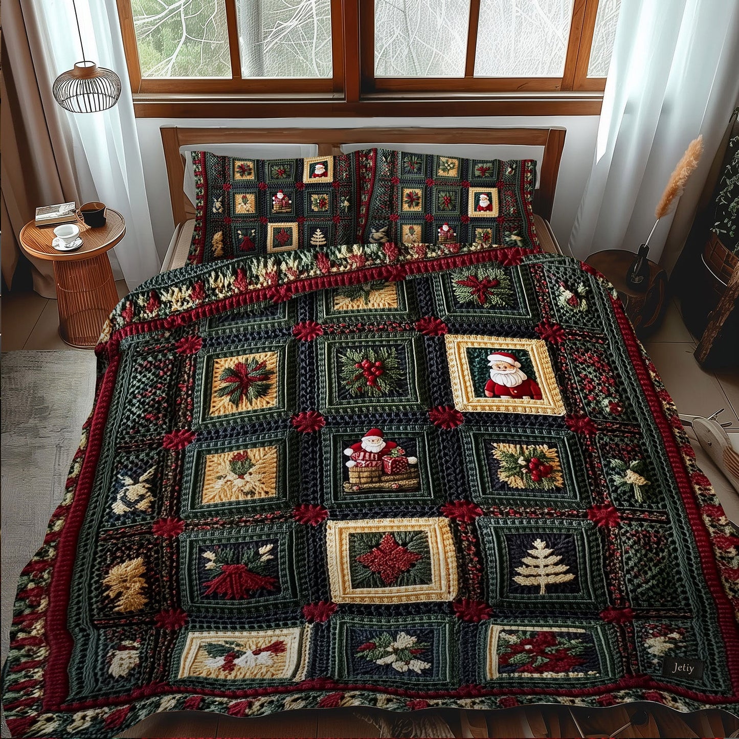 Tree of Cheer 3-Piece Quilted Bedding Set - Single (59" x 70")