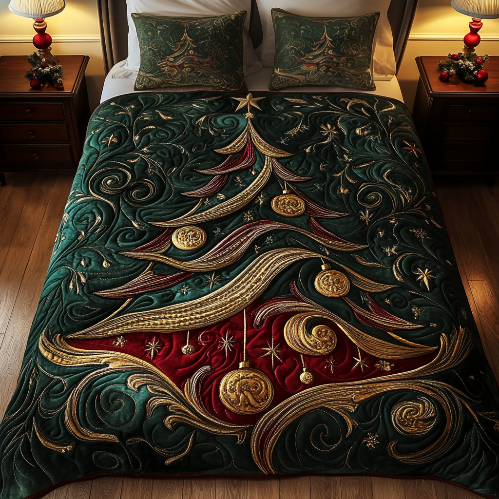 Twinkling Pine Quilted Bedding Set - Single (59" x 70")