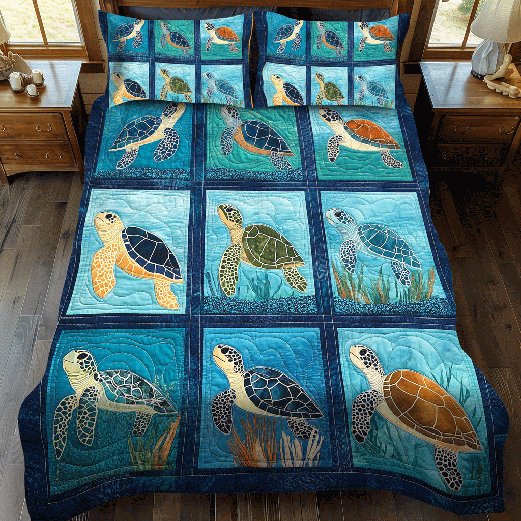 Underwater Bliss 3-Piece Quilted Bedding Set - Single (59" x 70")