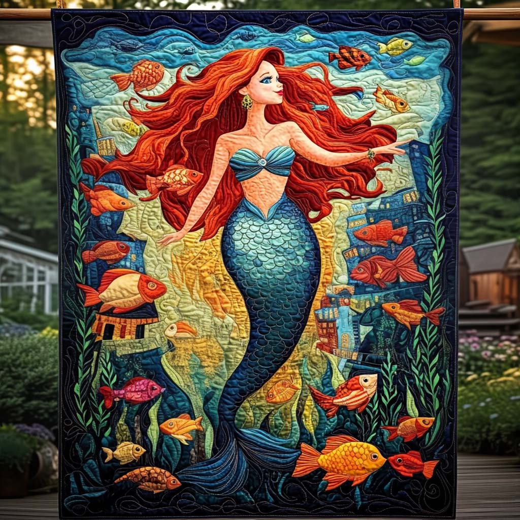 Underwater Dreamscape Quilted Blanket - Throw (55" x 60")